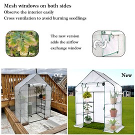KOKSRY Mini Greenhouse,Greenhouses for Outdoors,Portable Walk in Green House for Garden Plants That Need Frost Protection and Away from Pests, Animals(56"x30"x76")-White