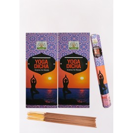 Namaste India Yoga Happiness Incense Sticks, Pack of 120, Hexa 6 Packs of 20 Sticks, Premium Quality for Home, Office, Yoga, Meditation, Relaxation and Healing