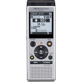 OM SYSTEM WS-882 4GB Digital Stereo Voice Recorder, Silver/Black