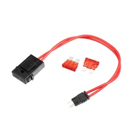 VekAuto 32V Mini Fuse Adapter Tap Fuse Kit with 2pcs 10A Blade Style Fuse for Cars Boats Auto Accessories