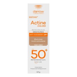 Protector Solar Facial Dermatológico con Color Darrow Actine Colors FPS50+ Bloqueador Solar Facial para Piel Mixta y Grasa Anti Oleosidad Tono Medio 40g