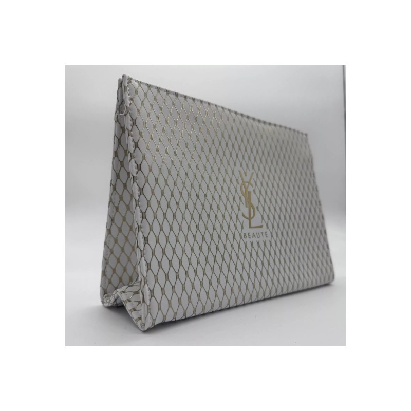 Yeves Saint Laurent Women Pouch White & Gold New 2024