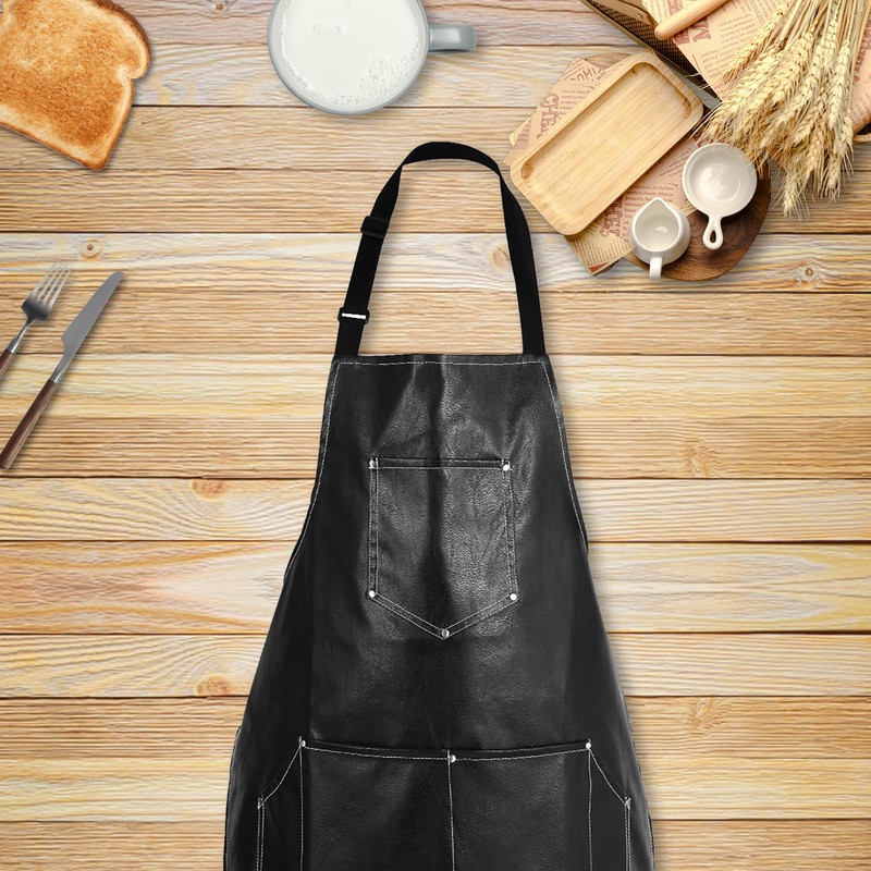 TTSTOIEE Grembiule da Barbecue, Grembiule impermeabile with 5 pockets, machine