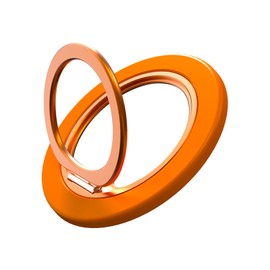 Anillo magnético para teléfono [ligero y delgado] Soporte magnético para teléfono celular, anillo de dedo [súper imán] [rotación de 360 °] - Naranja 2026 Nuevo