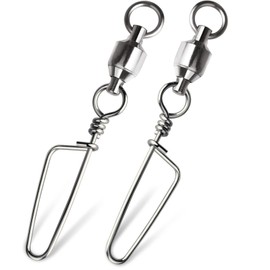 9KM DWLIFE 20pcs Ball Bearing Fishing snap Swivels, 8 Sizes Stainless Steel Swivel with Coastlock,Fishing Terminal Tackle for Saltwater Freshwater Sea Fishing