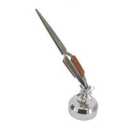 Third Hand Tweezers, Cross Locking Jewelry Welding/Soldering Tweezers with Base 360°Rotation, Jewelry Making Repair Kit (Straight)