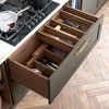QOGRISUN 5-Pack Solid Brass Cabinet Pulls, Modern Gold Bar Handles,