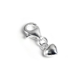 jewellerybox Tiny Sterling Silver Hollow Puffed Heart Clip on Charm