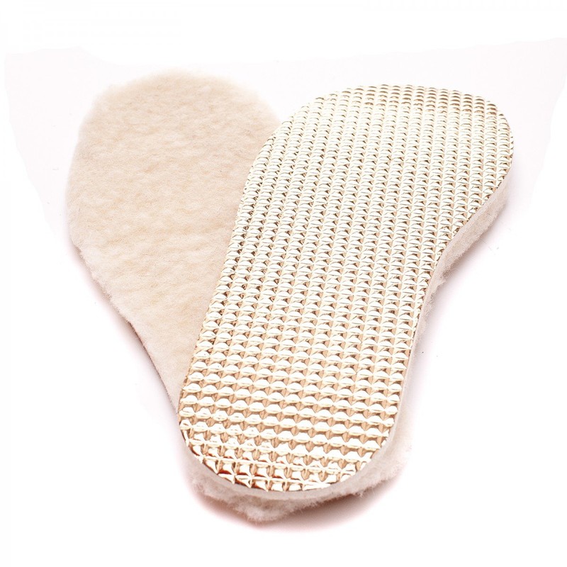 pbezler Winter Insoles Wool Felt Lambskin E16, gold