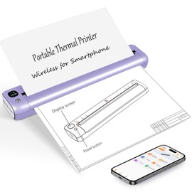 Rongta Portable Printer Wireless for Travel, Bluetooth WiFi Inkless Thermal Printers for 8.5" x 11" US Letter & A4 Size, Compatible with Android iOS Phone Mac Windows Laptop for Office & Home (Purple)