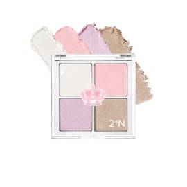 Jelly Glow Highlighter 01 Fairy Dream Highlighter Palette of 4 Colors, Squishy Jelly Type, 3D Gorgeous Sparkle, For Those Who Want to Make Sure Highlights