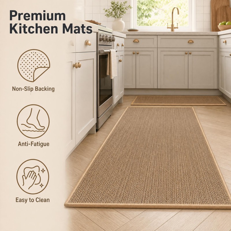 Washable Kitchen Runner Rug for Floor Protection – Non-Slip Faux