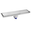 Fleximatic 2627 Coladera alargada minimalista, rejilla de acero inoxidable, con