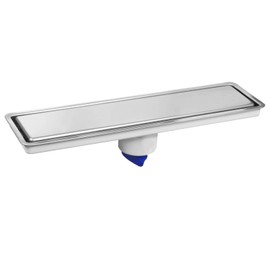 Fleximatic 2627 Coladera alargada minimalista, rejilla de acero inoxidable, con membrana anti-olores