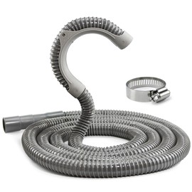 TOMOON 12Ft Universal Washing Machine Drain Hose Flexible Extension Hose with Clamp,Industrial Grade Polypropylene Corrugated,Fit for Most Household Washing Machines(10-Years Warranty)