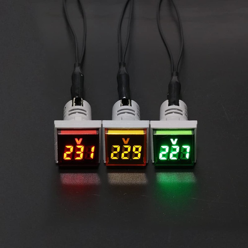 DMWD Voltage Meter Indicator AC50-500V 22mm Square LED Digital Display
