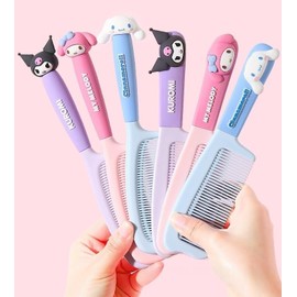 FASHION YO 2-teiliges Mädchen-Haarbürsten-Set, feiner Zahn-Entwirrungskamm und Bürste, niedliche Reise-Haarbürste für Mädchen und Frauen, nasses, trockenes Haar, Locken und glattes Styling