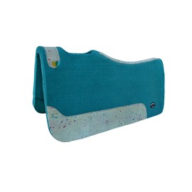 CHALLENGER Horse 32" x 30" Western Contoured Wool Felt Therapeutic Saddle Pad Teal 39233TL