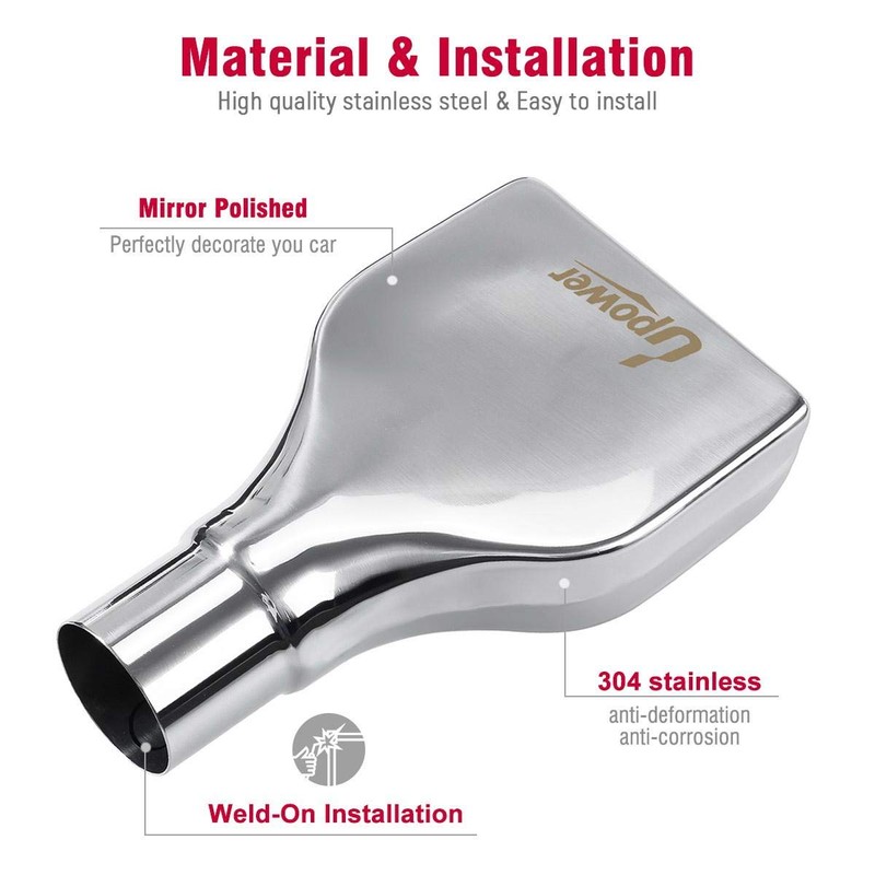 Upower Pack of 2 Exhaust Tip 2.25" Inlet 2" x