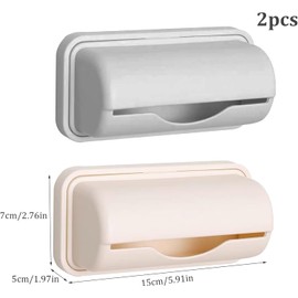 Plastic Bag Holder Wall Mounted Garbage Bag Organizer, 2Pcs Garbage Bag Dispenser Trash Bag Dispenser Roll Holder, Punch Kitchen Plastic Bag Holder Wall Mounted Garbage Bag Organizer