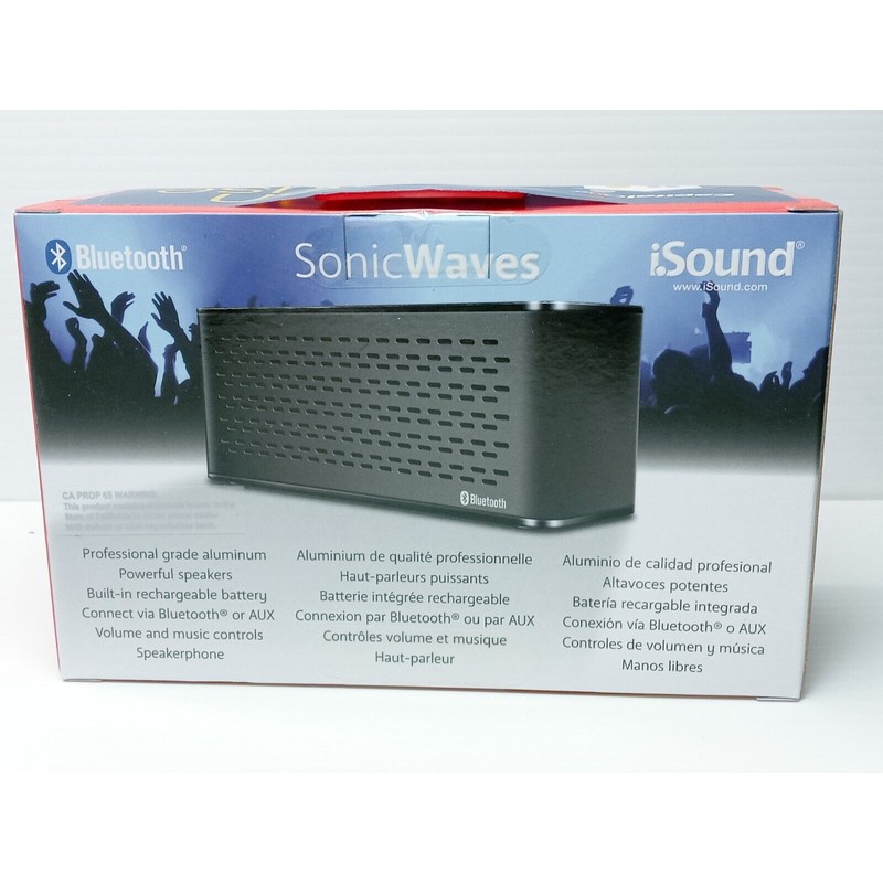 iSound Sonic Waves Bluetooth Speaker With Built-in Microphone NEW