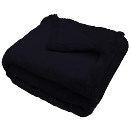 Comfort Lab Plush Flannel Throw Blanket - Soft, Lightweight, Giftable Fleece Blanket for Couch, Bed & Home Decor - Anti Pilling and Non Shedding Fleece Couch Throw - Oversize Throw (60" x 70") - Navy