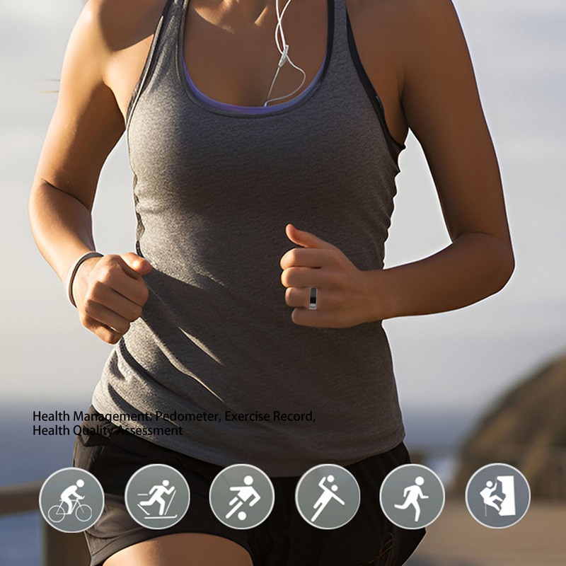 Smart Fitness Tracker Ring IP68 Waterproof Bluetooth Pedometer Smart Ring