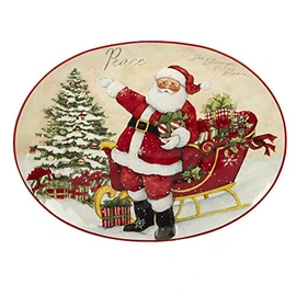 Holiday Wishes Oval Platter, 16.5" x 12.25"