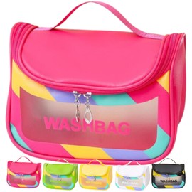 Cosmetic Bag, Makeup Organiser Travel Essentials Bag, Toiletry Bag for Women, Girl´s Hair Accessories Storage, Portable, Waterproof wash Bag, Skincare Bag. (Fuchsia)