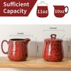 Hasense Ceramic Sugar and Creamer Set, 11 Ounce Sugar Bowl