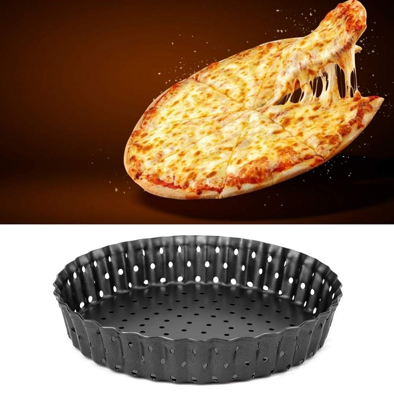 QANYEGN Carbon Steel Pizza Mold Tray, Round Pizza Tray for