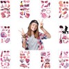LOOGFDC Pink Temporary Tattoos for Girls and Adults - 10Pcs/set