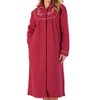 Slenderella Womens Button Up Dressing Gown Boucle Fleece Embroidered Housecoat