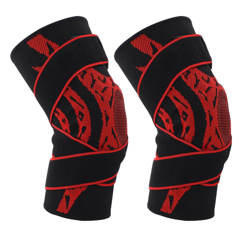 2Pcs Elastic Knee Compression Sleeve Breathable Sports Knee Brace for