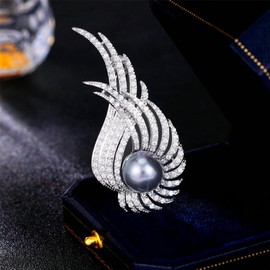 Rhinestone Angel Wing Brooch Elegant Lapel Pin Hat Bag Dress Clothing Accessories Christmas Jewelry Wedding Gift for Women Teen Girls