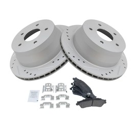 Rear Performance Drilled & Slotted Brake Rotor & Posi Metallic Pad Set