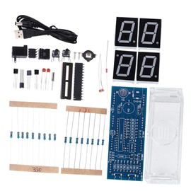 MAGICLULU 1Set Scm DIY Digital Clock Kit Single Chip Microcomputer Components for Assembly Easy to Use with No Harmful Substances White Casing for Electronic Projects