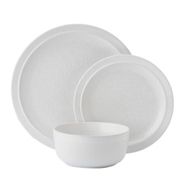 Pfaltzgraff Blooming Meadow 12 Piece Plates Bowls Dinnerware Set, Service for 4, Cream