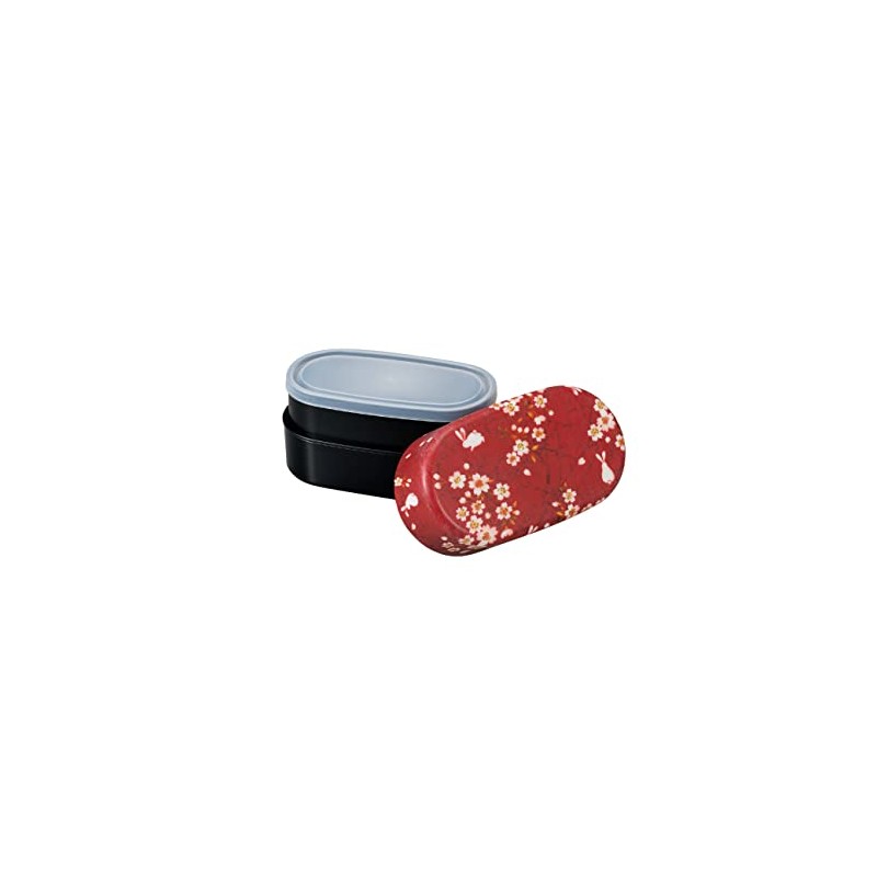 Tatsumiya 830 30248 Cherry Blossom Rabbit Cloth Covered Oval Bento