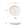 DHwebWLP Gold-Rimmed Irregular Ceramic Jewelry Tray,4.53" Ring Dish for Rings/Earrings/Necklaces,