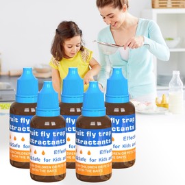 Fruit Fly Trap Refill Liquid Replacement Only 5 Packs- Liquid Fly Traps for Indoors- Safe Near Pets,Food and Kids- Fruit Fly Lure Refill Liquid Trap Easy to Use Fly Traps for House