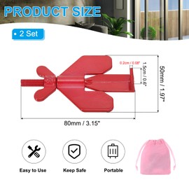 PATIKIL Portable Security Door Lock 3.15x1.97inch, 2 Pack Adjustable Hotel Door Lock Devices with Storage Bag for Enhanced Safety Travel Hotel Home, Rose Gold