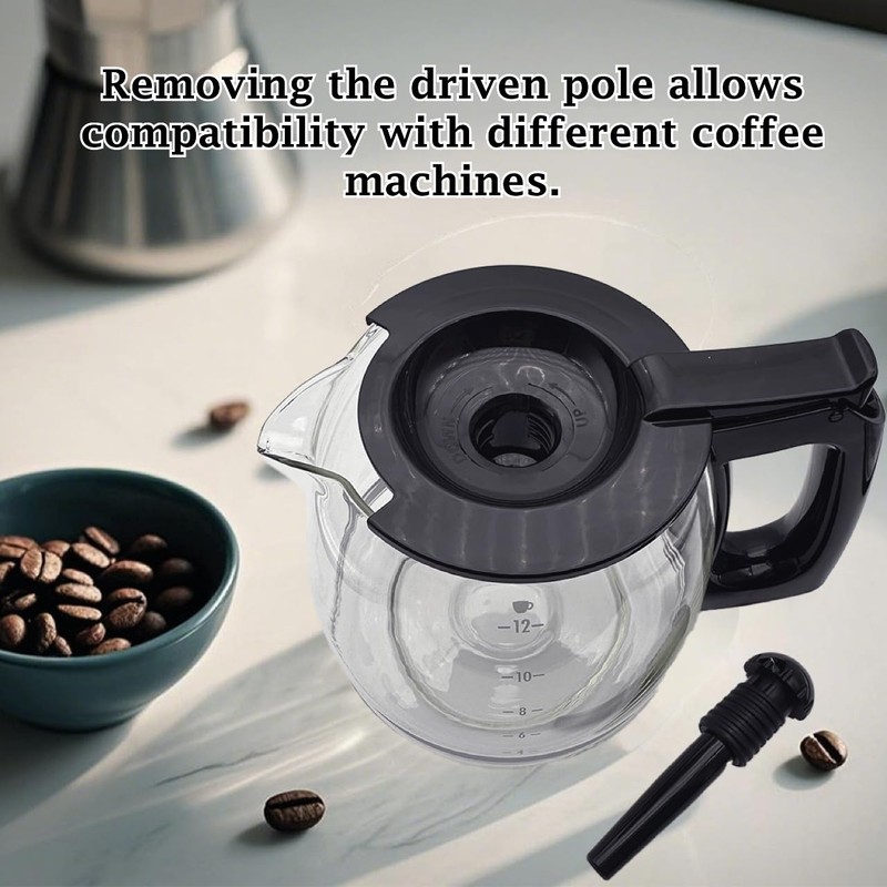 Universal 12-Cup Replacement Coffee Pot, Compatible with Mr Coffee, Black