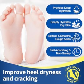 Paquete de 2 crema para pies de urea, 60 por ciento para pies de máxima fuerza. Crema hidratante de ácido salicílico para talones secos agrietados, pi