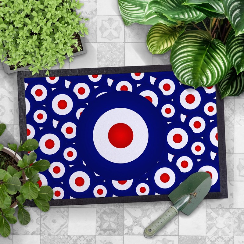 L&S PRINTS Mod Target Blue White & Red Design -