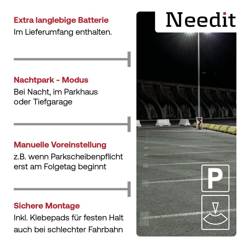 Needit PARK LITE 1411 fully automatic parking disc, CR 2450