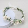 PoshMyra Greenery Flower Crown for Girls White Floral Holo Hair