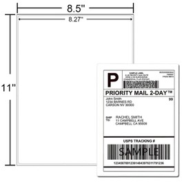 Full Sheet Labels 8.5 X 11, White Matte Sticker Paper, Laser/Inkjet Printing, 1000 Sheets, 1000 Labels, 1 Up Shipping Mailing Address Storage Bin Labels Stickers 8-1/2" x 11"