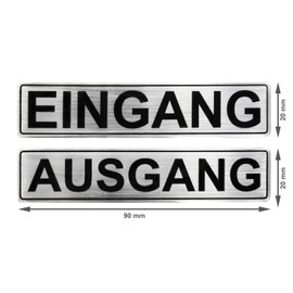 BIKE-label 900017 3D Sticker Aluminium Look Notice Door Sign Entrance Exit 90 x 20 mm