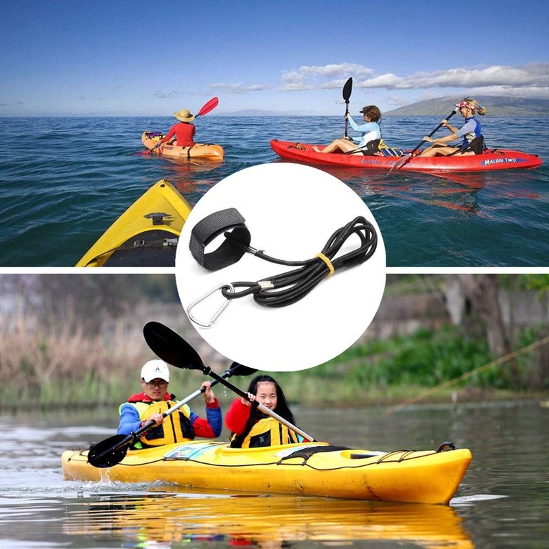 2 Pack Gear Kayak Paddle Leash 4mm Kayak Elastic Boating